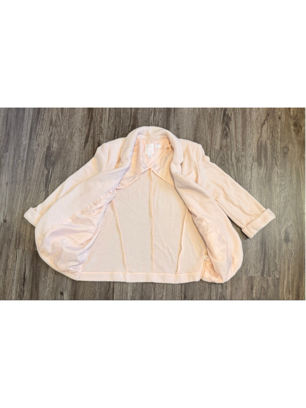 Lauren Conrad LC Women’s Blush Pink Textured Knit Blazer Jacket Size 16 Business - Picture 5 of 8
